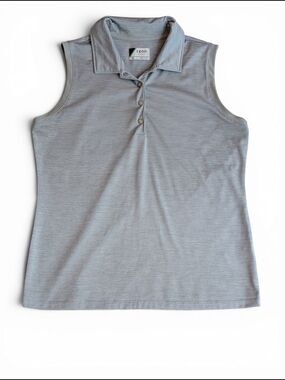 Izod Women's Sleeveless Polo Golf Tank Top in Light Gray